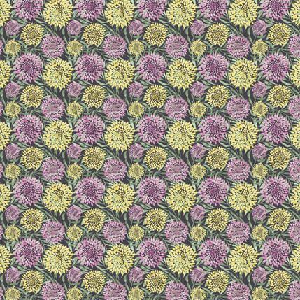 Delightful Dahlias Fabric Design (Bold colorway)