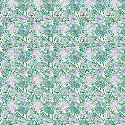 Delightful Dahlias Fabric Design (Serene colorway)