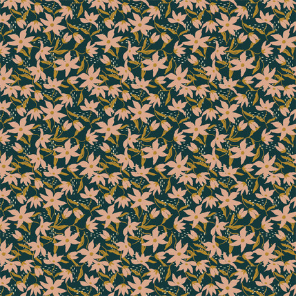 Whimsy Afternoon Fabric Design (Lagoon colorway)