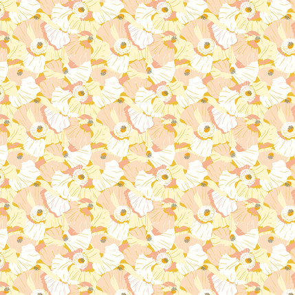 Poppy Petals Fabric Design (Peach colorway)