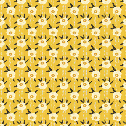 Poppy Lines Grande Fabric Design (Yellow colorway)