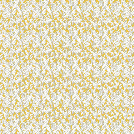 Leaf Cuttings Fabric Design (Yellow colorway)