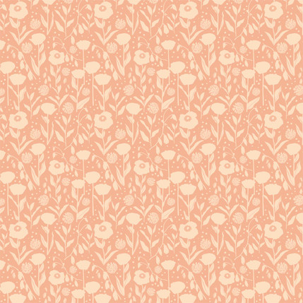 Flower Silhouette Fabric Design (Pink colorway)