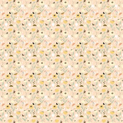 Butterfly Garden Mini Fabric Design (Peach colorway)