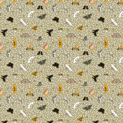 Butterfly Collection Fabric Design (Olive colorway)