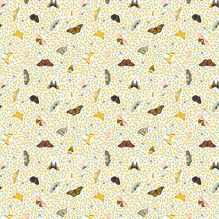 Butterfly Collection Fabric Design (White colorway)
