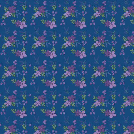 Delany Floral Fabric Design (Blue colorway)