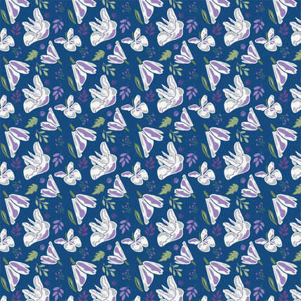 Parveen Floral Fabric Design (Blue colorway)