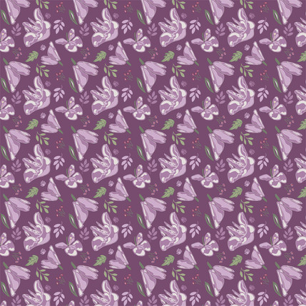 Parveen Floral Fabric Design (Plum colorway)