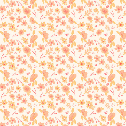 Flower Paths (Coral colorway)