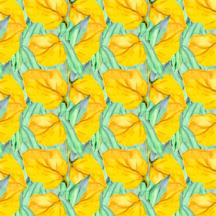 Simba Forgeti Tropical Fabric Design (Mustard colorway)