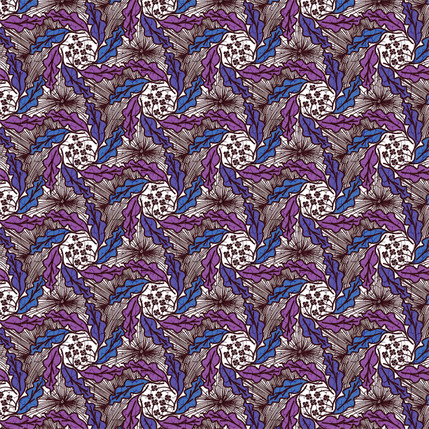 Wild Foliage Fabric Design (Purple & Blue colorway)