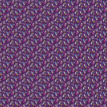 Leaves Fabric Design (Purple Lime colorway)