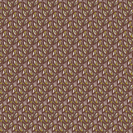 Leaves Fabric Design (Lime and Brown colorway)