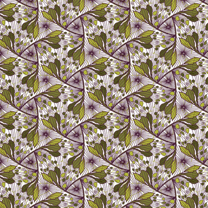 Pink Flute Fabric Design (Lime White colorway)