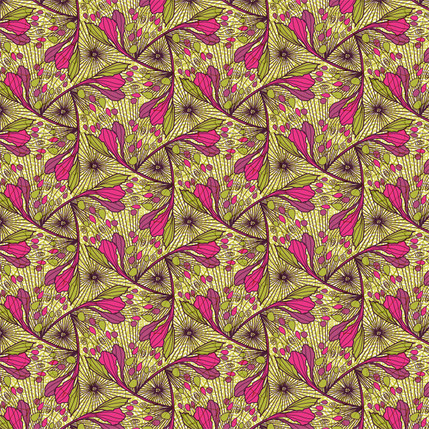 Pink Flute Fabric Design (Pink Lime colorway)
