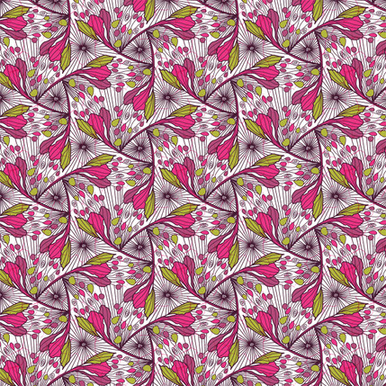 Pink Flute Fabric Design (Pink White colorway)