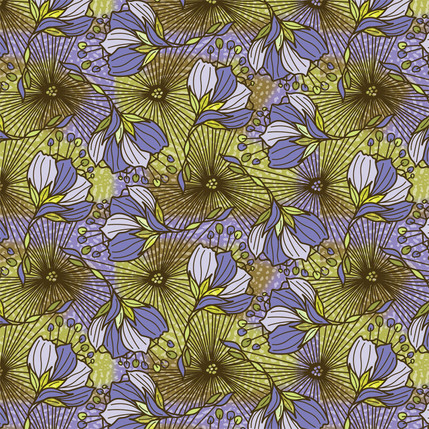 Purple Puff Fabric Design (Lime Purple colorway)