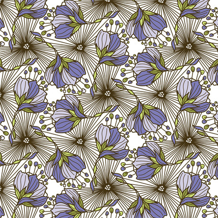 Purple Puff Fabric Design (Purple White colorway)