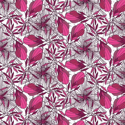 Shrub Fabric Design (Pink colorway)