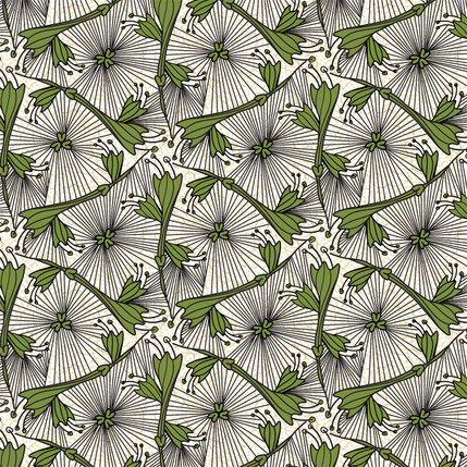 Shrub Fabric Design (Green & White colorway)