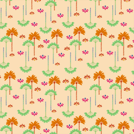 Casablanca Tropical Fabric Design (Cream colorway)