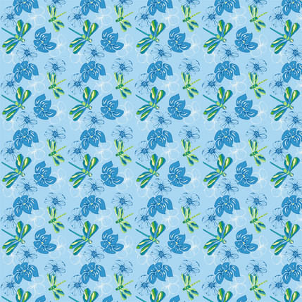 Blanche Fabric Design (Blue colorway)