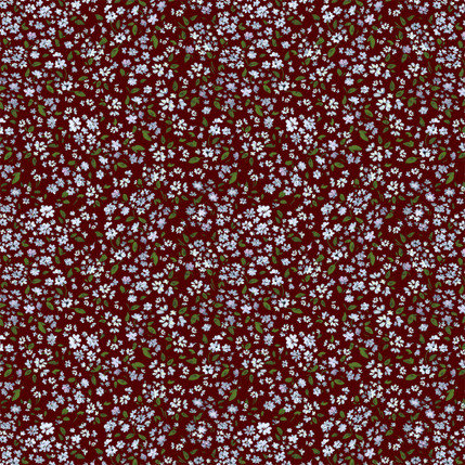 Daisyland Floral Fabric Design (Cherry Chocolate colorway)