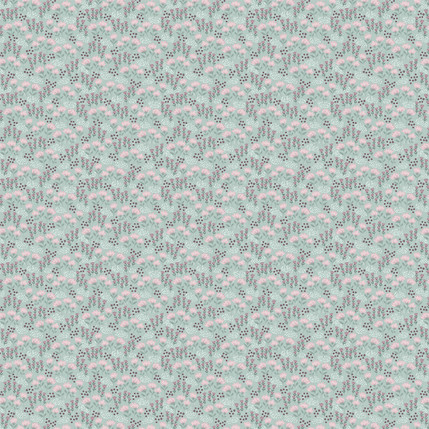 Awakening Tiny Flowers Fabric Design (Green colorway)