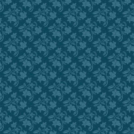 Lily Damask Fabric Design (Teal on Dark Teal colorway)