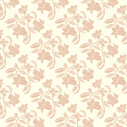 Lily Damask Grande Fabric Design (Peach on Ivory colorway)