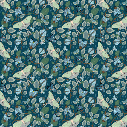 Fly by Night Grande Fabric Design (Dark Teal colorway)
