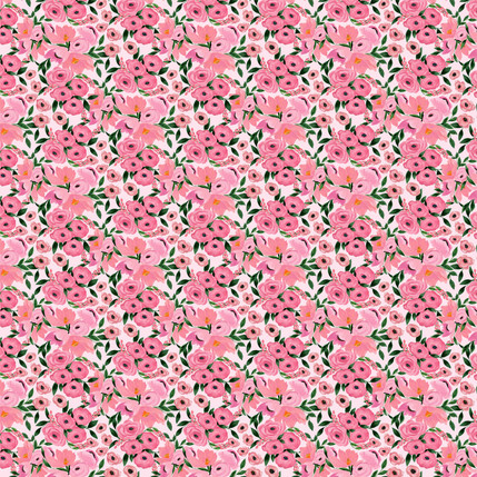 Blossom Abundance Fabric Design (Pink Bloomscape colorway)
