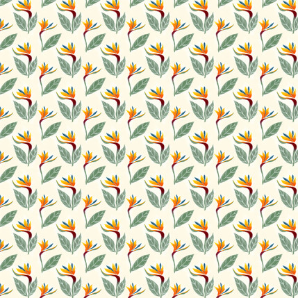 Radiant Paradise Fabric Design (Ember Garden colorway)