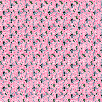 Serene Garden Fabric Design (Pink Bloomscape colorway)