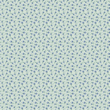 Busy Blooms Fabric Design (Light Blue Serene colorway)