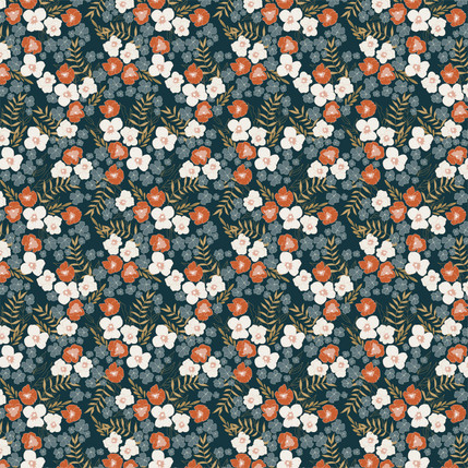 Victoria Garden Fabric in Persimmon colorway by AjoyeDesigns