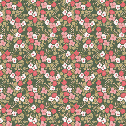 Victoria Garden Fabric in Green colorway by AjoyeDesigns