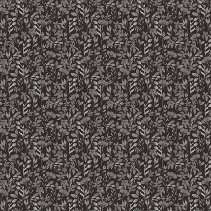 In the Garden Fabric in Black colorway by AjoyeDesigns