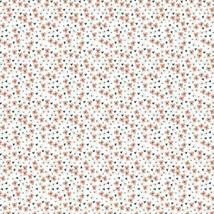 Floral Polka Dots Fabric in Blush colorway by AjoyeDesigns