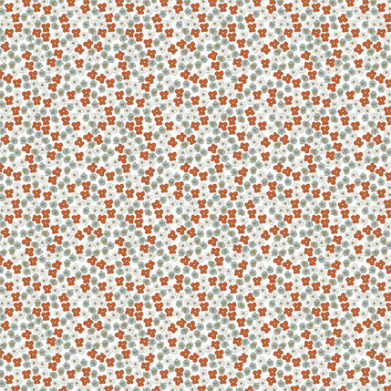 Floral Polka Dots Fabric in Persimmon colorway by AjoyeDesigns