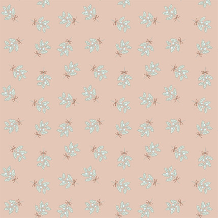 Holly Holiday Fabric Design in Pale colorway
