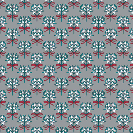 Mistletoe Fabric Design in Cranberry Frost colorway