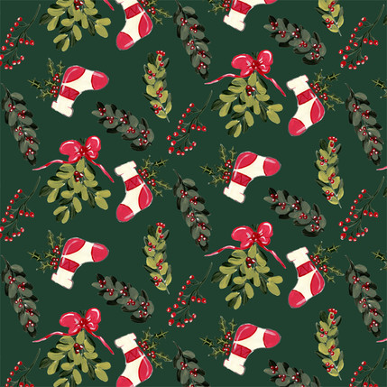 Mistletoe & Stockings - Christmas Green Grande
