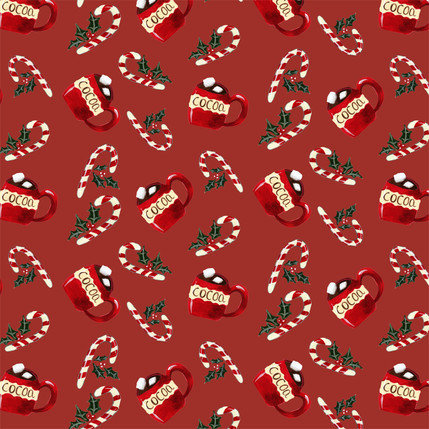 Hot Cocoa & Candy Canes - Christmas Red Grande