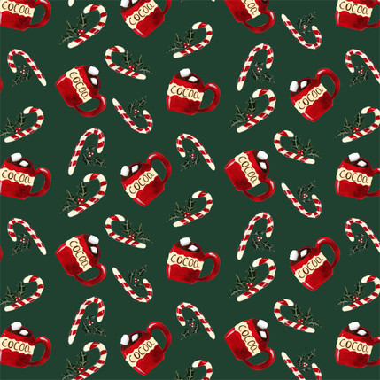 Hot Cocoa & Candy Canes - Christmas Green Grande