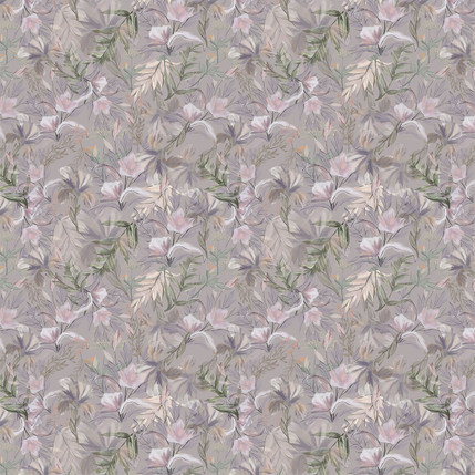 Petal Drift Fabric Design in Dusty Lavender colorway
