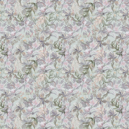 Petal Drift Fabric Design in Mint Green colorway