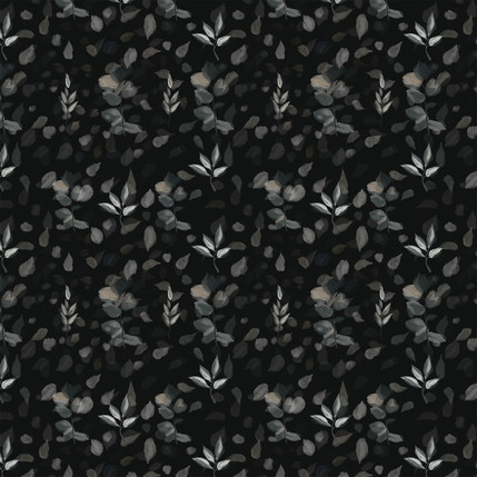 Shadow Petals Fabric Design in Black colorway