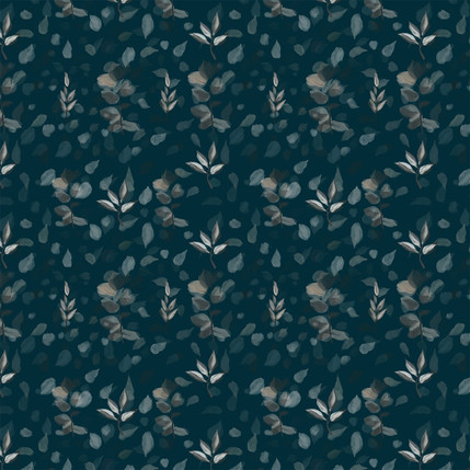 Shadow Petals Fabric Design in Deep Teal colorway